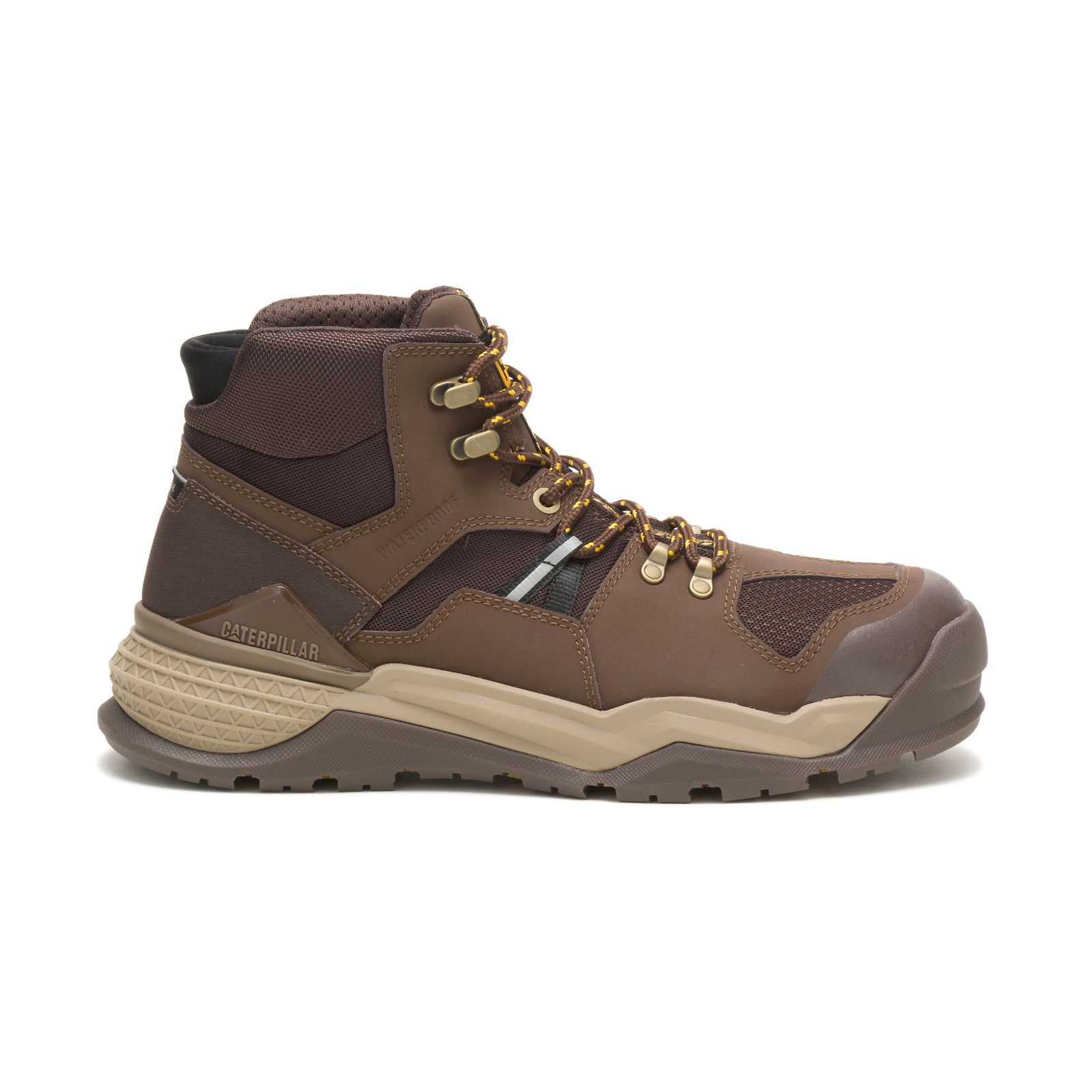 Caterpillar Provoke Mid Waterproof Alloy Toe - Mens Work Boots - Chocolate - NZ (235WHRLOT)